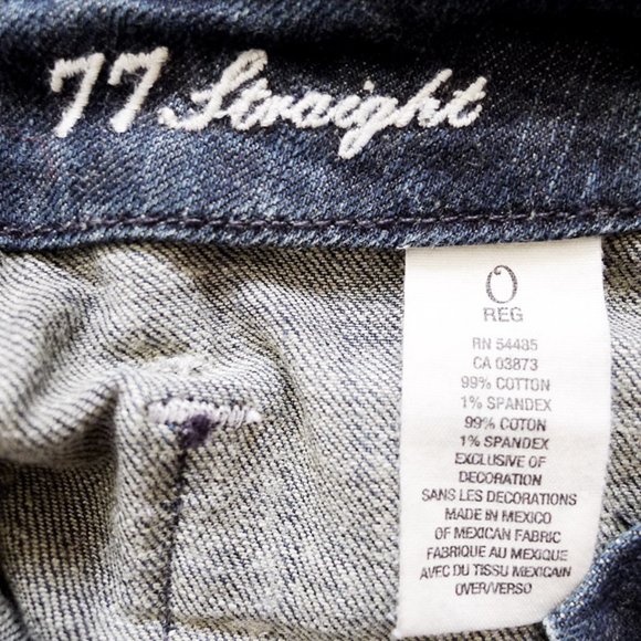 AMERICAN EAGLE 77 Straight Leg Low Rise Jeans + Pockets 29" x 32" Size 0R - Picture 4 of 7